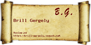 Brill Gergely névjegykártya